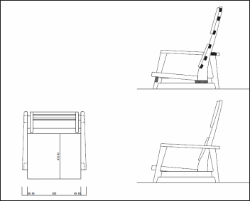 ナラ材で作る洋風座椅子