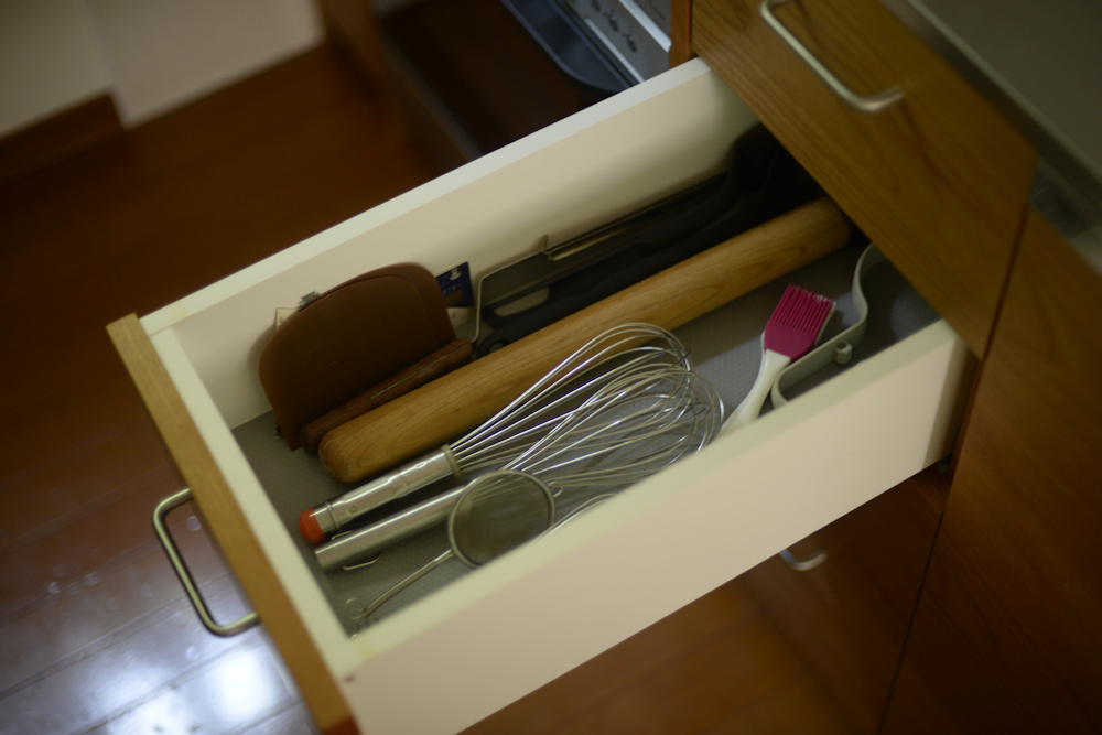 チェリーのオーダーキッチンの引き出し